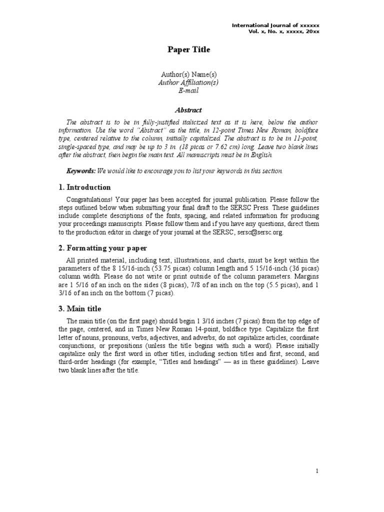 PaperFormat (MS Word) | PDF