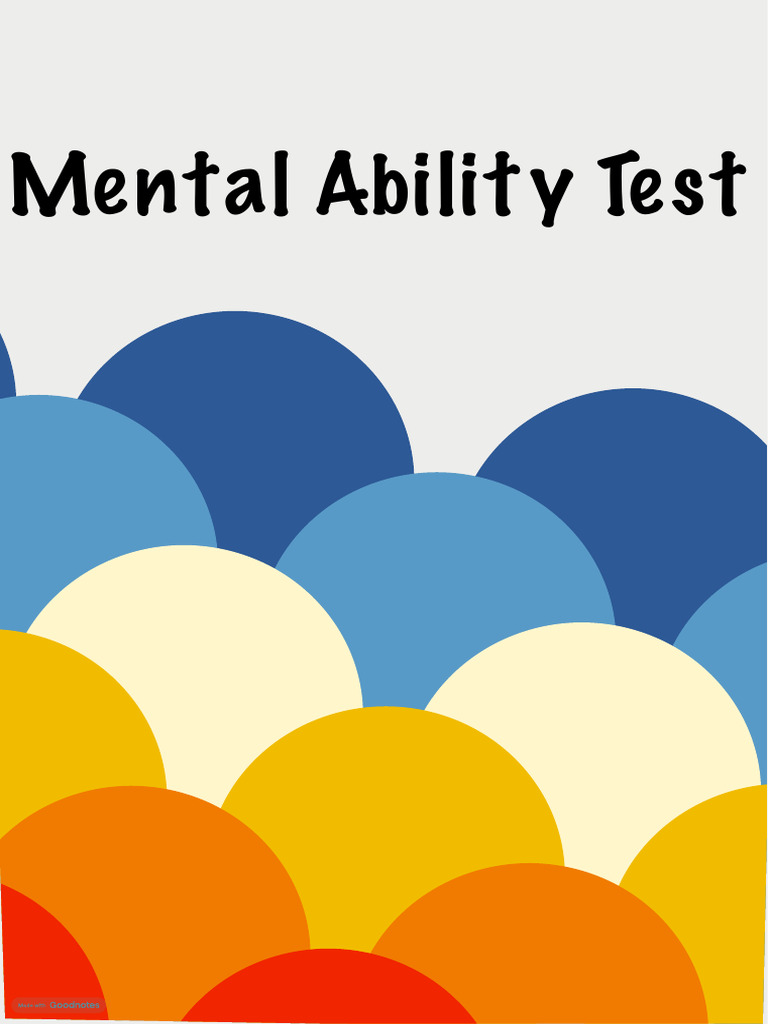 FIITJEE Mental Ability Test Notes | PDF | Tests | Standardized Tests