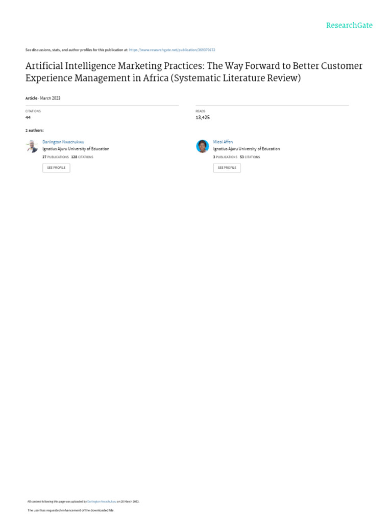 Artificial Intelligence Marketing Practices the Way | PDF | Artificial ...