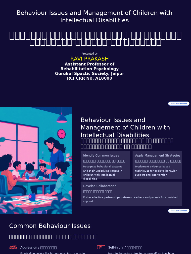 Behaviour Issues and Management of Children With Intellectual ...