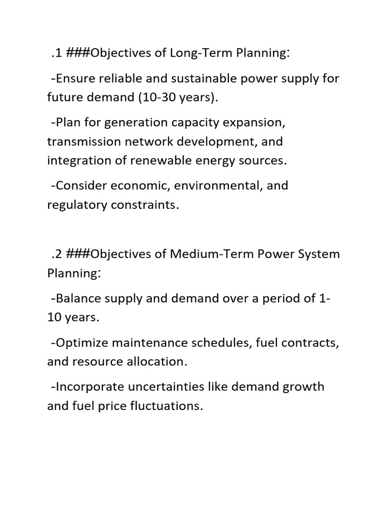 Power System Planning Objectives and Criteria | PDF | Power Station ...