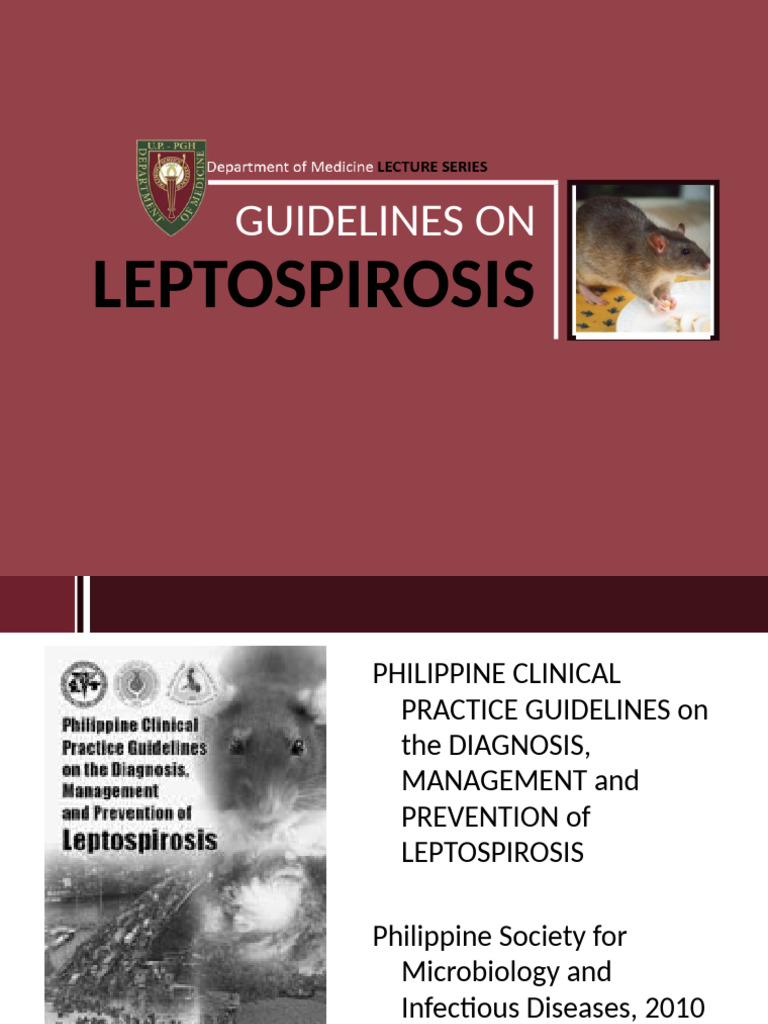 Philippine Leptospirosis Guidelines 2010 | PDF | Human Diseases And ...