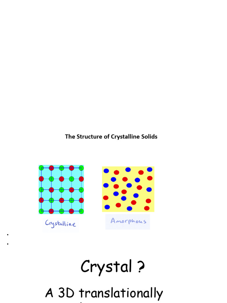 Crystalline and Noncrystalline Solids | PDF | Crystal Structure | Rotation
