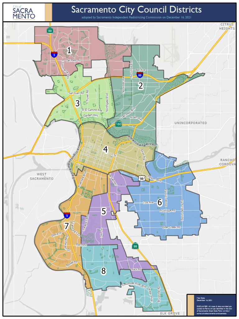 Sacramento City Council Districts Map | PDF