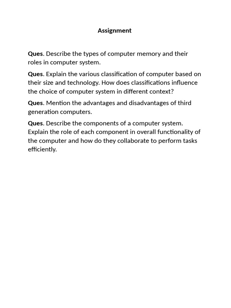 Assignment For Unit 1 | PDF