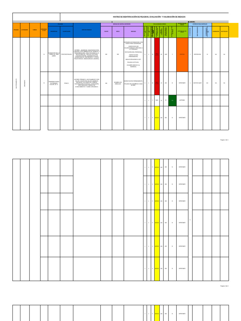Matriz GTC 45: Evaluación de Riesgos | PDF | Riesgo | Seguridad y salud ...