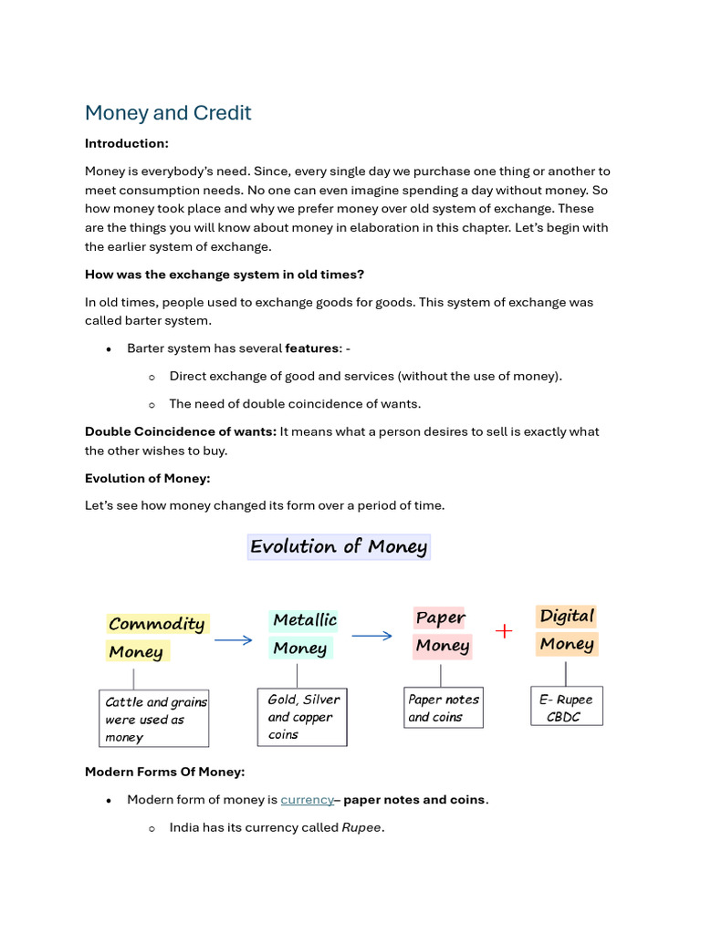 Understanding Money and Credit Systems | PDF | Loans | Finance & Money ...