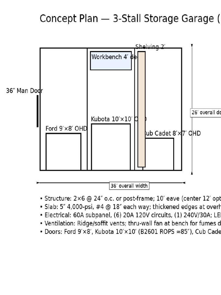 Garage Plan 36x26 | PDF