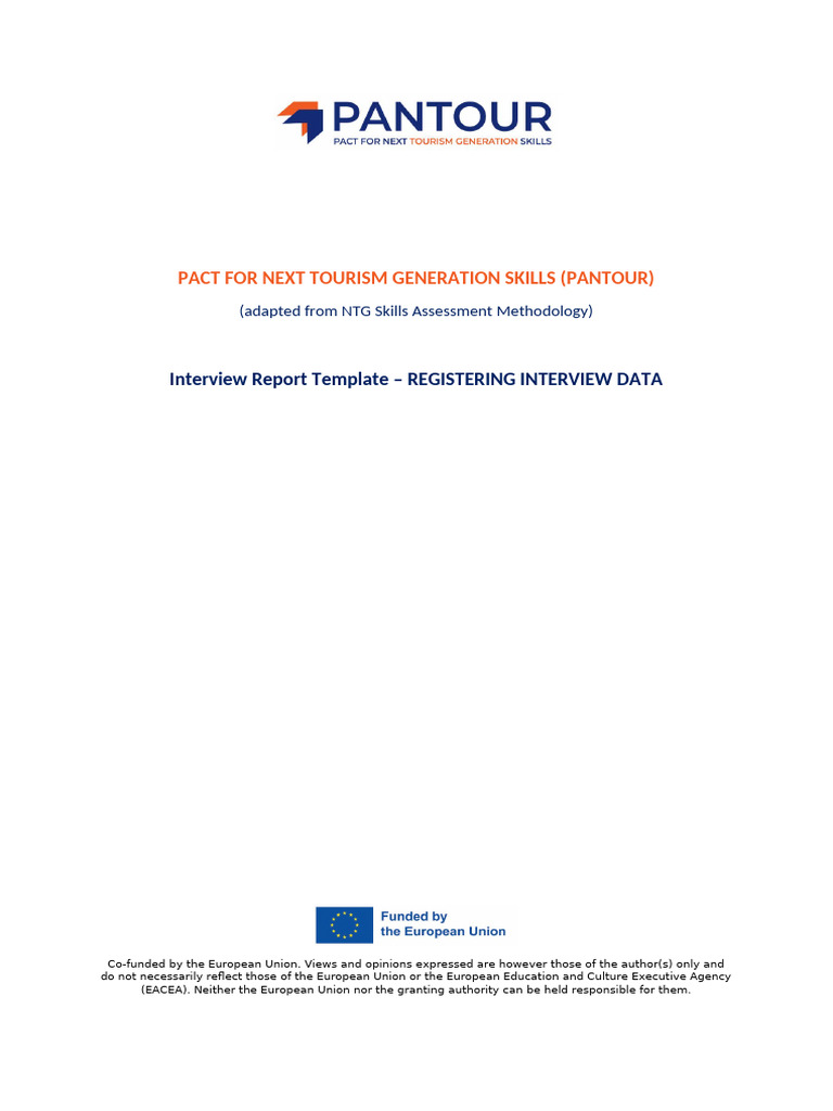 Pantour Interview Report Form Template | PDF
