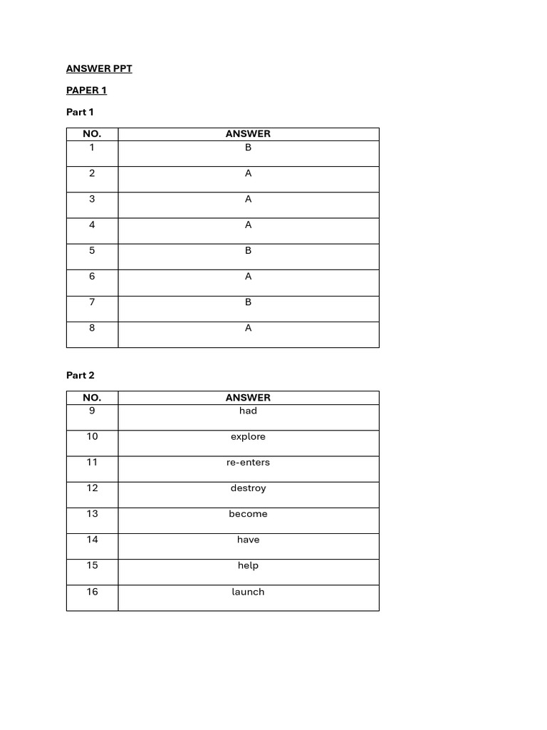 f3 Answer Key | PDF