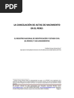 LA CANCELACIÓN DE ACTAS DE NACIMIENTO EN EL PERÚ - CRISTHIAN ENRIQUE MESIAS REYES