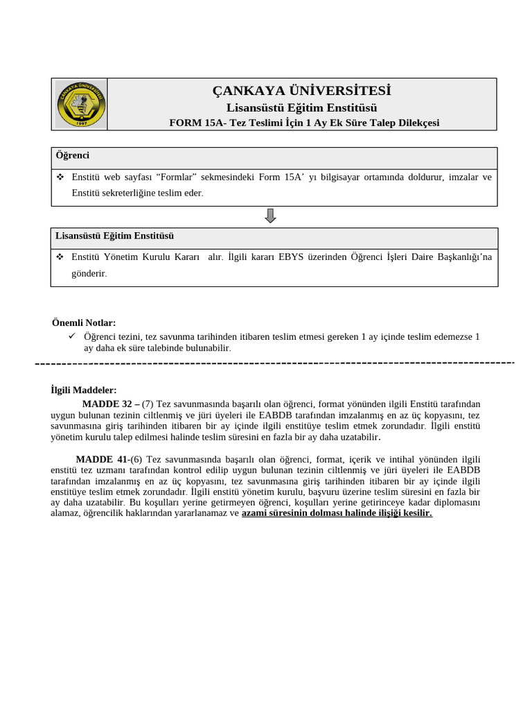 FORM 15A Bilgilendirme Notu | PDF