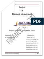 Project On Financial Management: Jaipuria Institute of Management, Noida