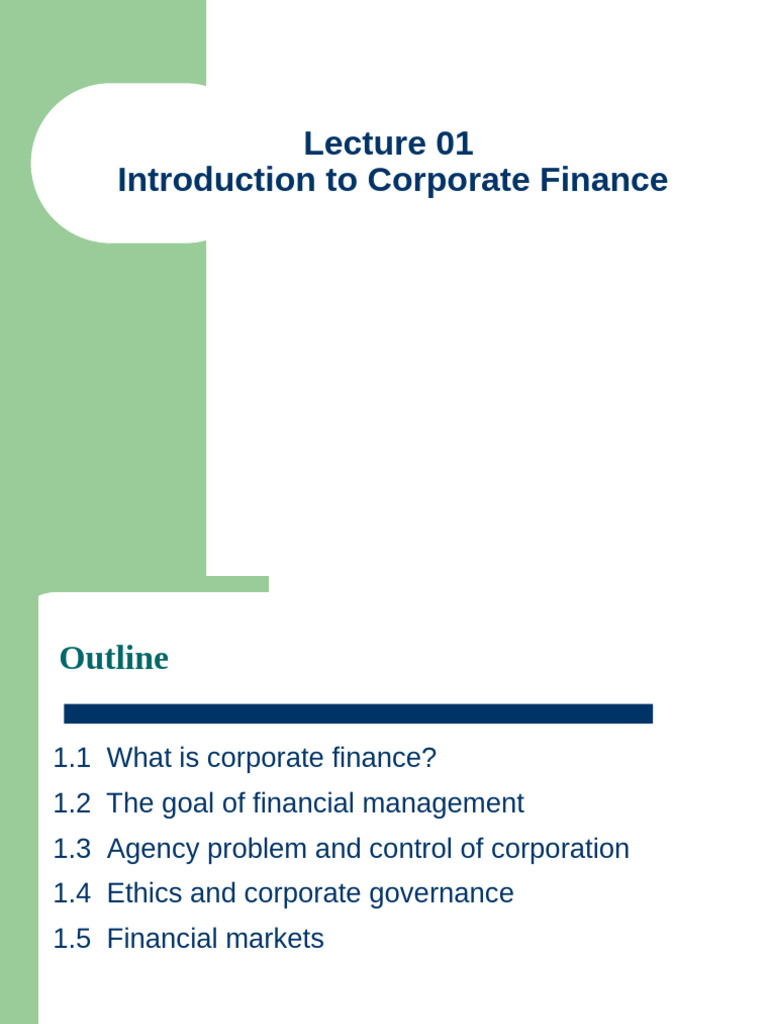 Introduction to Corporate Finance Concepts | PDF | Investing | Equity ...
