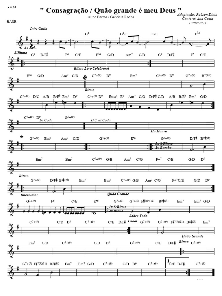 Partitura: Quão Grande é Meu Deus | PDF