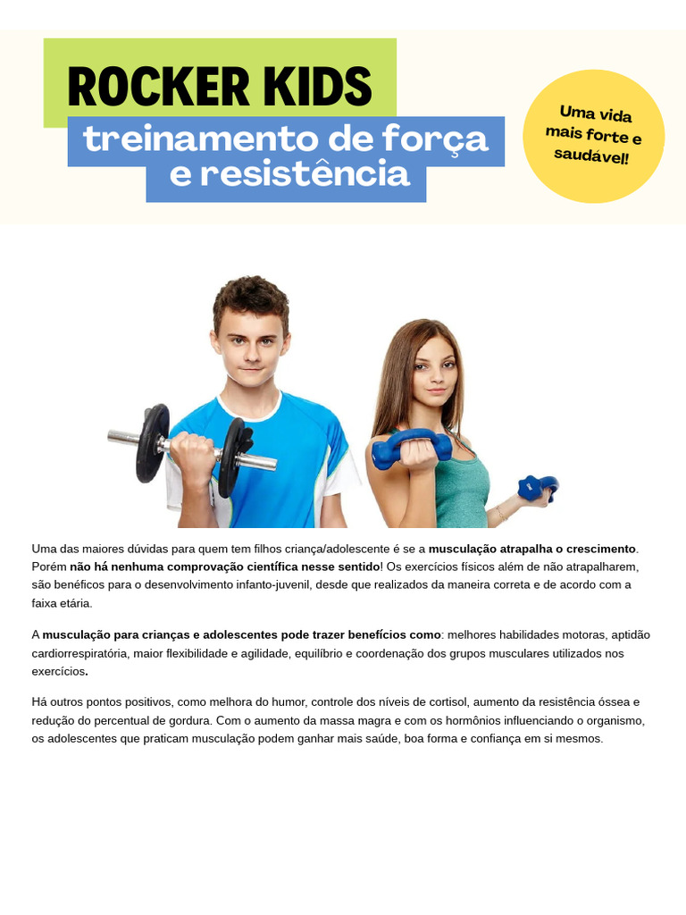 Treinamento de Força e Resistência Rocker Kids 24-25 | PDF