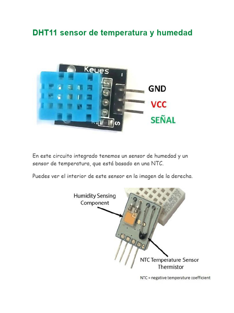 Sensor DHT11: Temperatura y Humedad | PDF