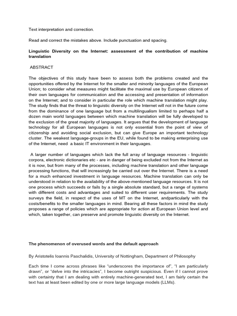 Linguistic Diversity and Machine Translation | PDF | Linguistics ...