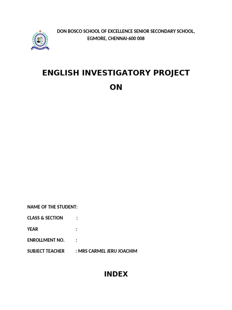 English Project Guidelines for CBSE Students | PDF