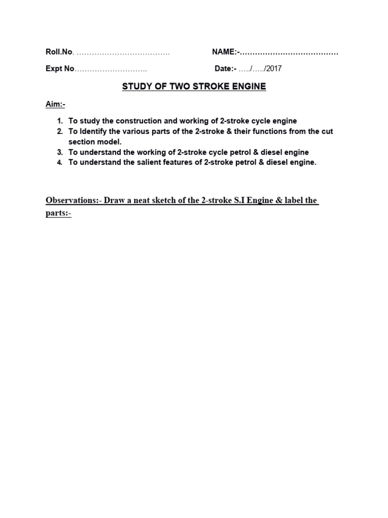 Study of Two Stroke Engine | PDF