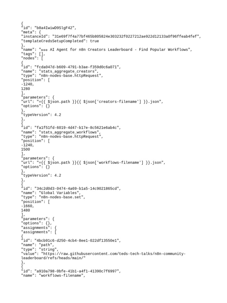 n8n AI Agent: Top Creators Leaderboard | PDF | Parameter (Computer ...