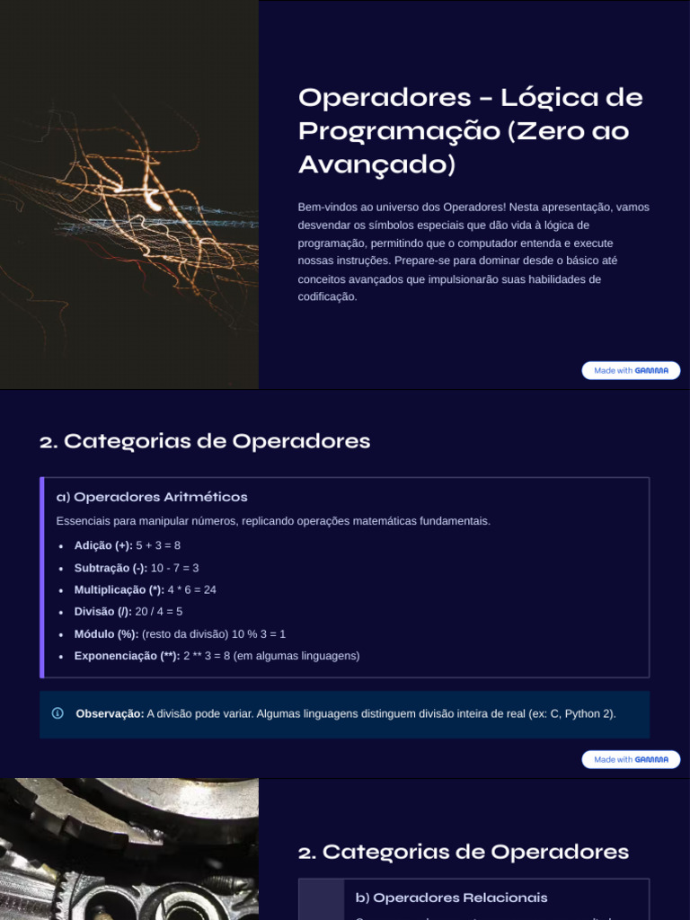 Operadores em Lógica de Programação | PDF | Aritmética | Informática
