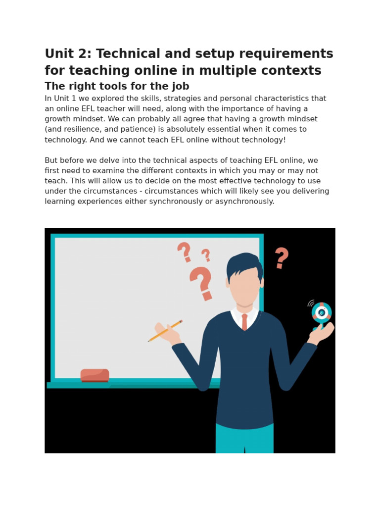 Teaching Online and One-To-One Unit 2 | PDF | Educational Technology ...