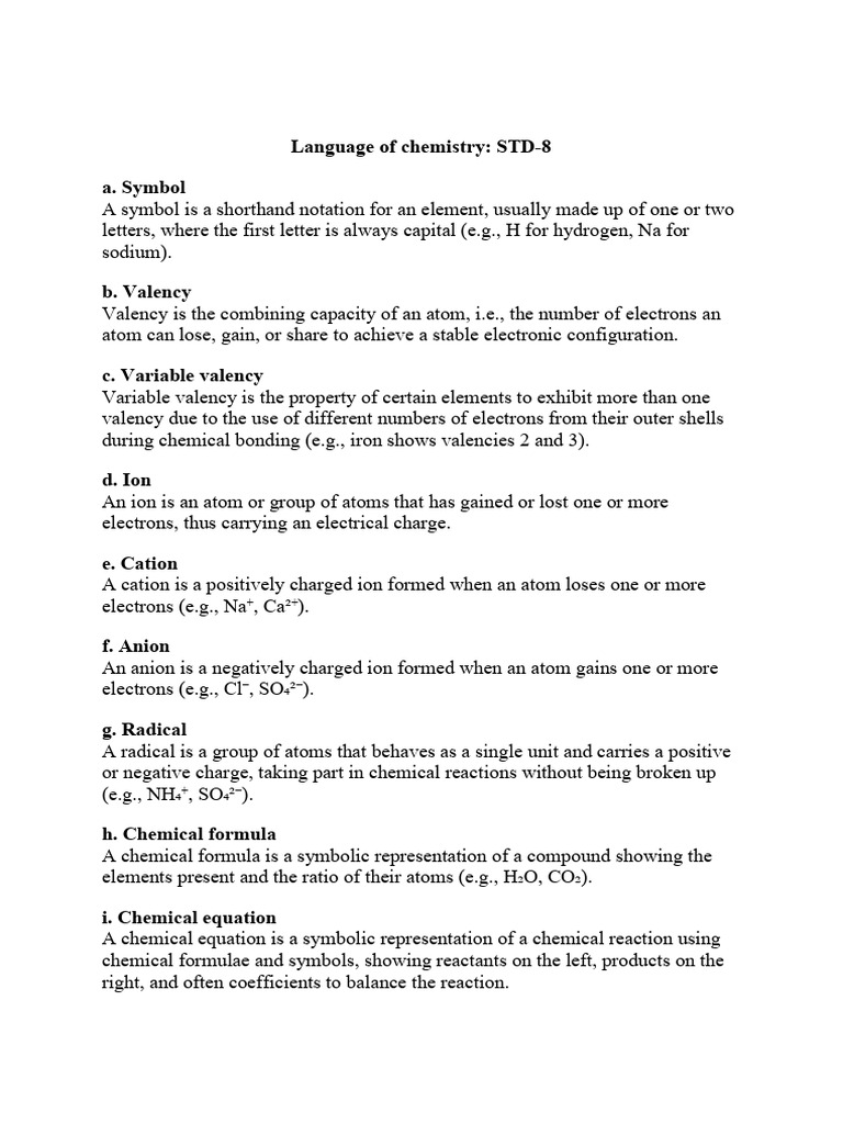 Chemistry Basics for Grade 8 Students | PDF | Ion | Chemistry