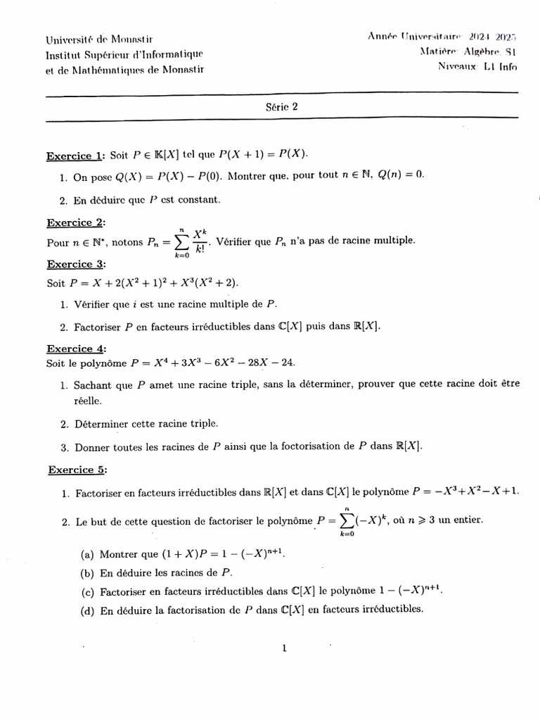 Serie 2+correction | PDF