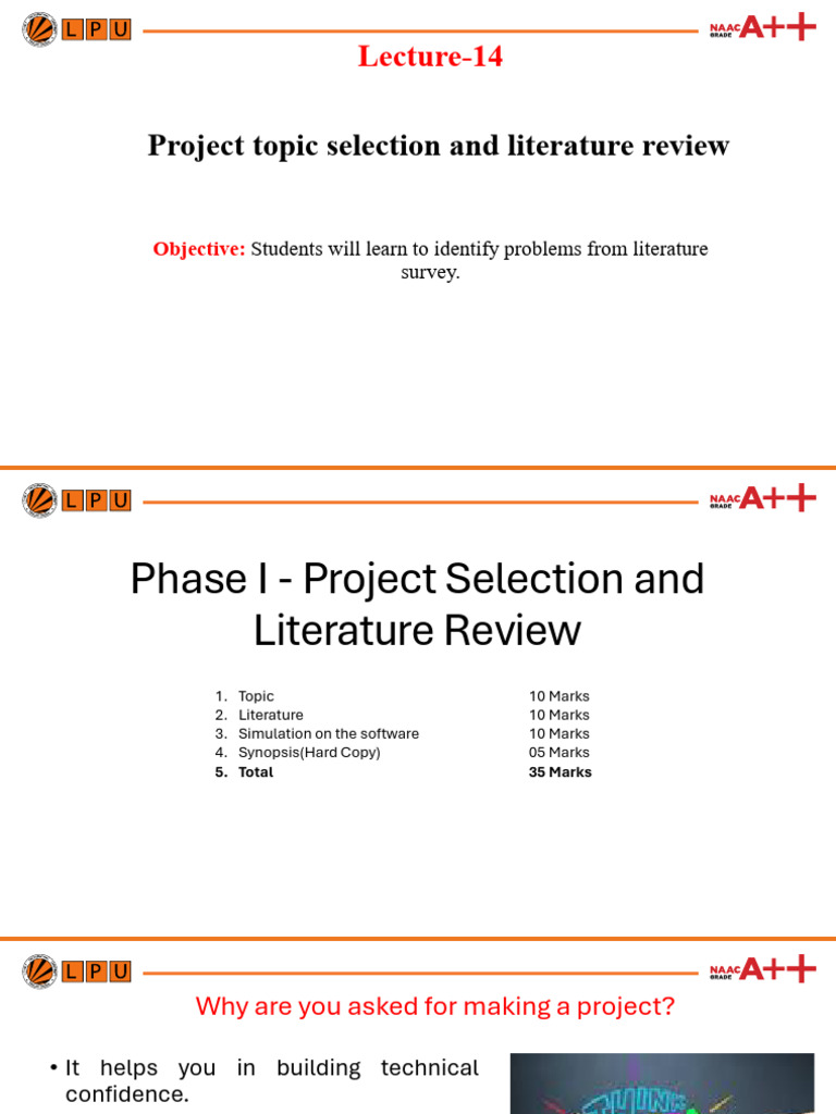 Project Topic Selection & Literature Review | PDF | Software Testing ...
