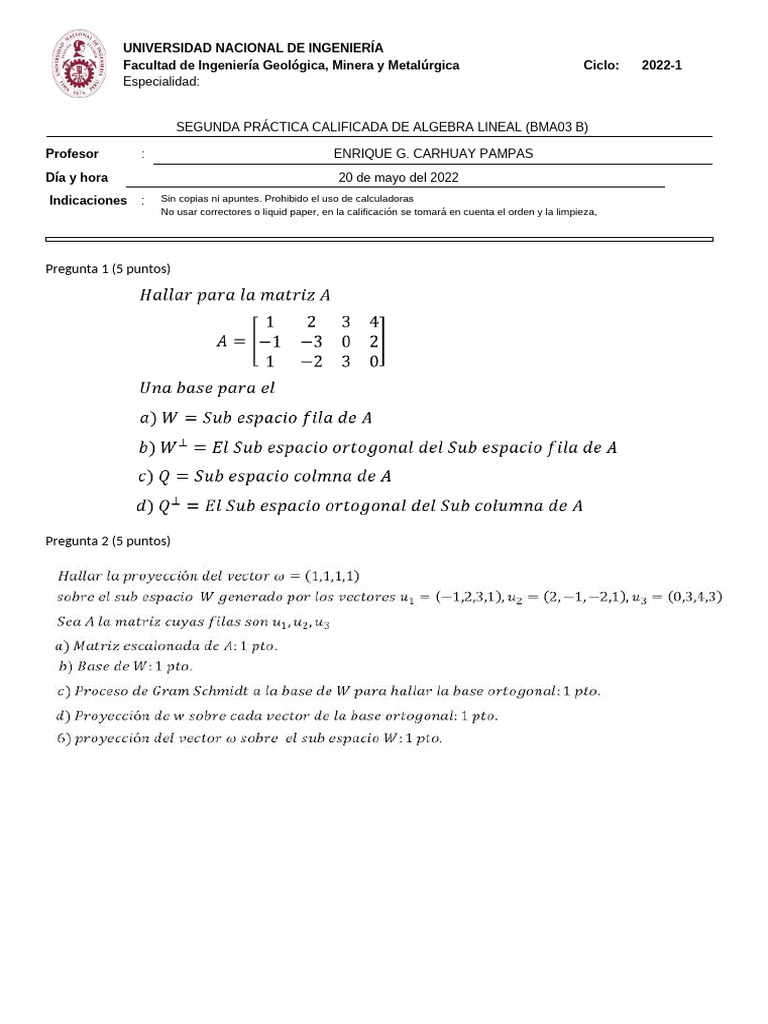PC2 2022 1 Carhuay | PDF
