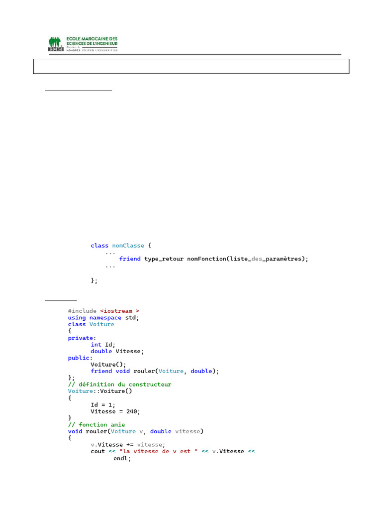 Fonctions et Classes Amies en C++ | PDF | C ++ | Informatique