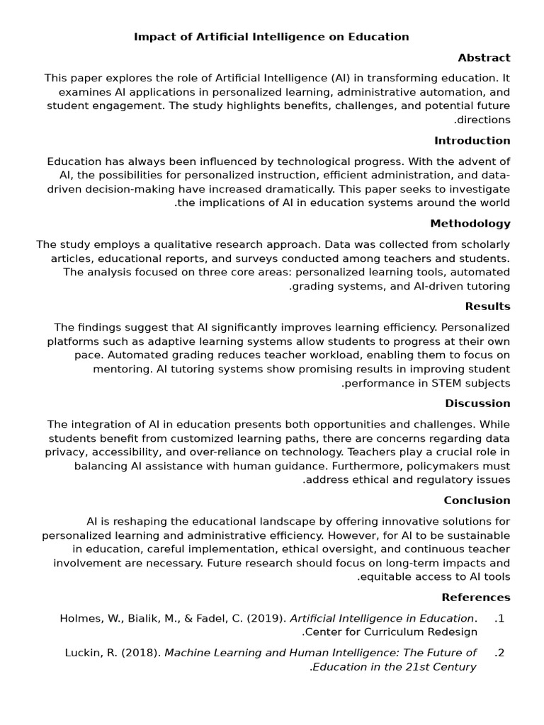 AI's Transformative Role in Education | PDF | Artificial Intelligence ...