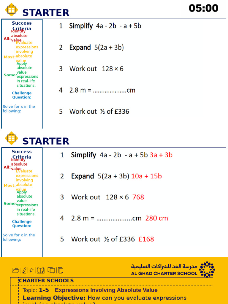 Week+3+Lesson+1 5+Expressions+Involving+Absolute+Value | PDF ...