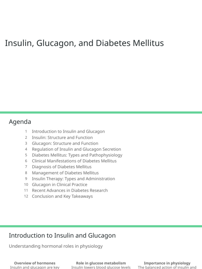 Insulin, Glucagon, and Diabetes Explained | PDF | Diabetes | Insulin