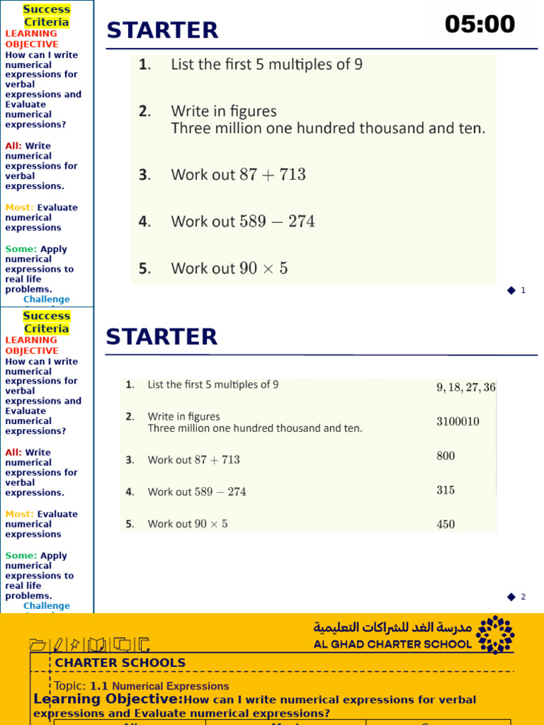 Writing and Evaluating Numerical Expressions | PDF | Elementary ...
