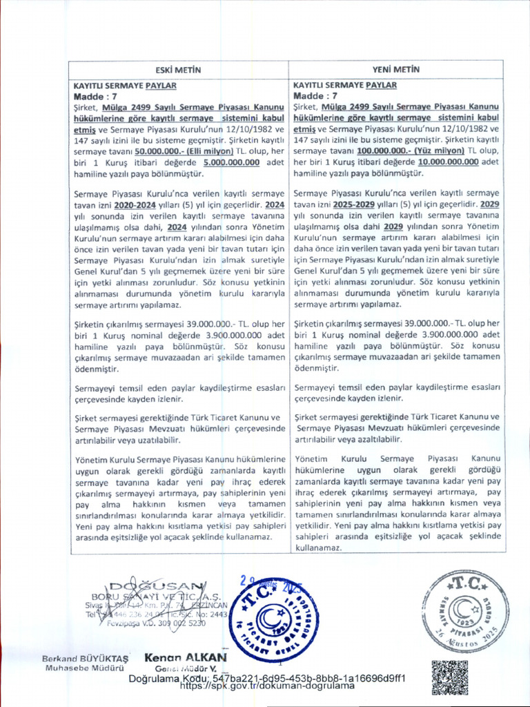 Esas Sözleşme 7. Madde Tadil Metni Onaylı | PDF