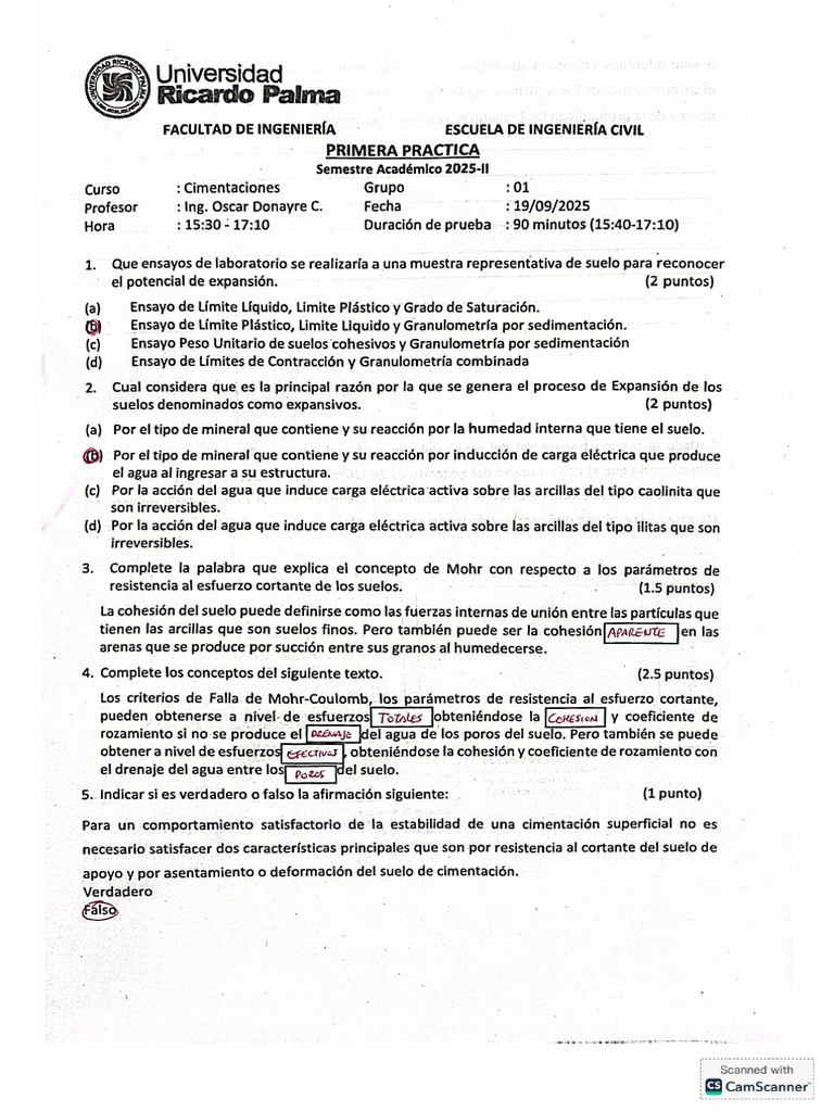 PC1 2025 II - Cimentaciones | PDF
