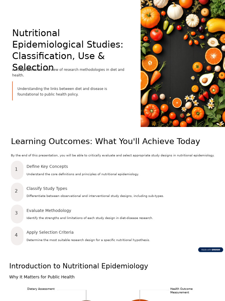 Nutritional Epidemiological Studies Classification Use and Selection ...
