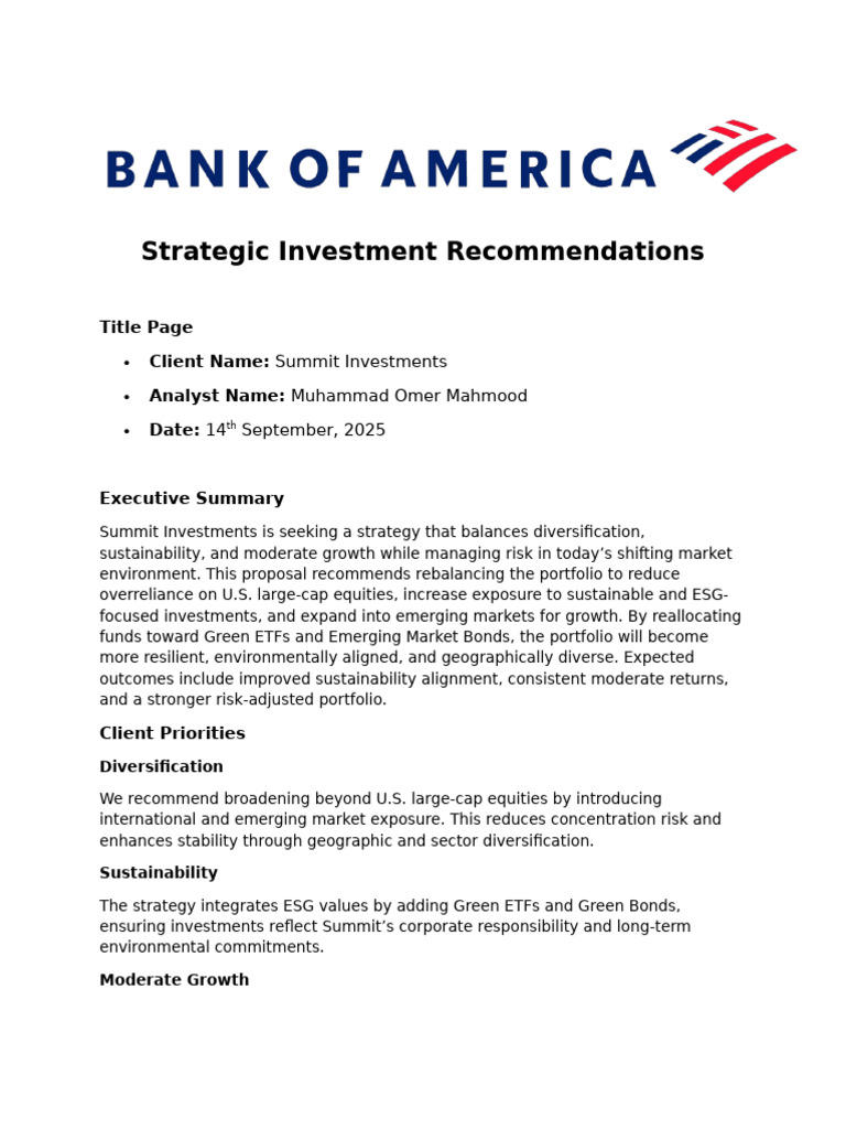 Strategic Recommendation Proposal Template | PDF | Exchange Traded Fund ...