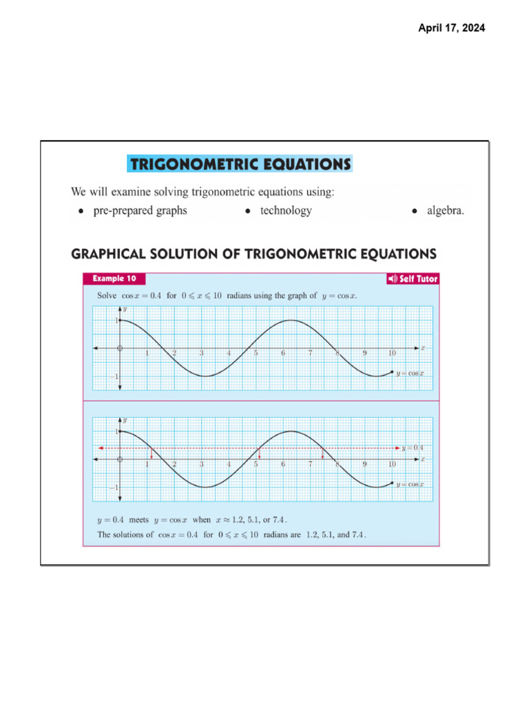 Solving Trigonometric Equations and Trigonometric Identities | PDF