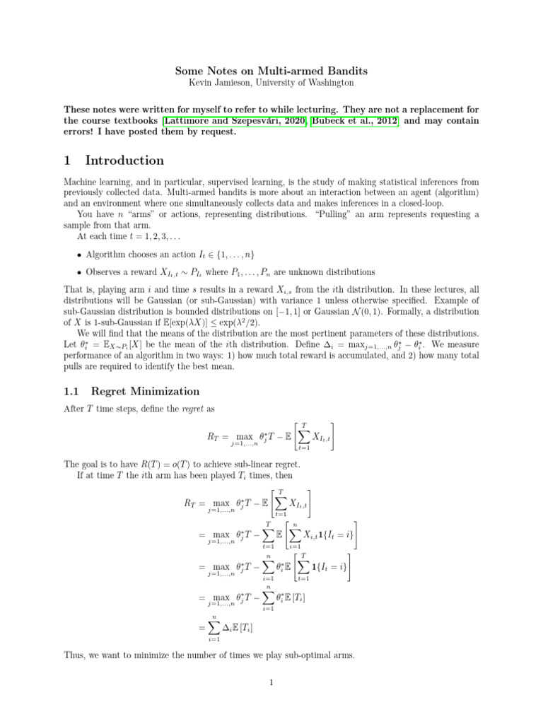 Understanding Multi-armed Bandits Concepts | PDF | Mathematical ...