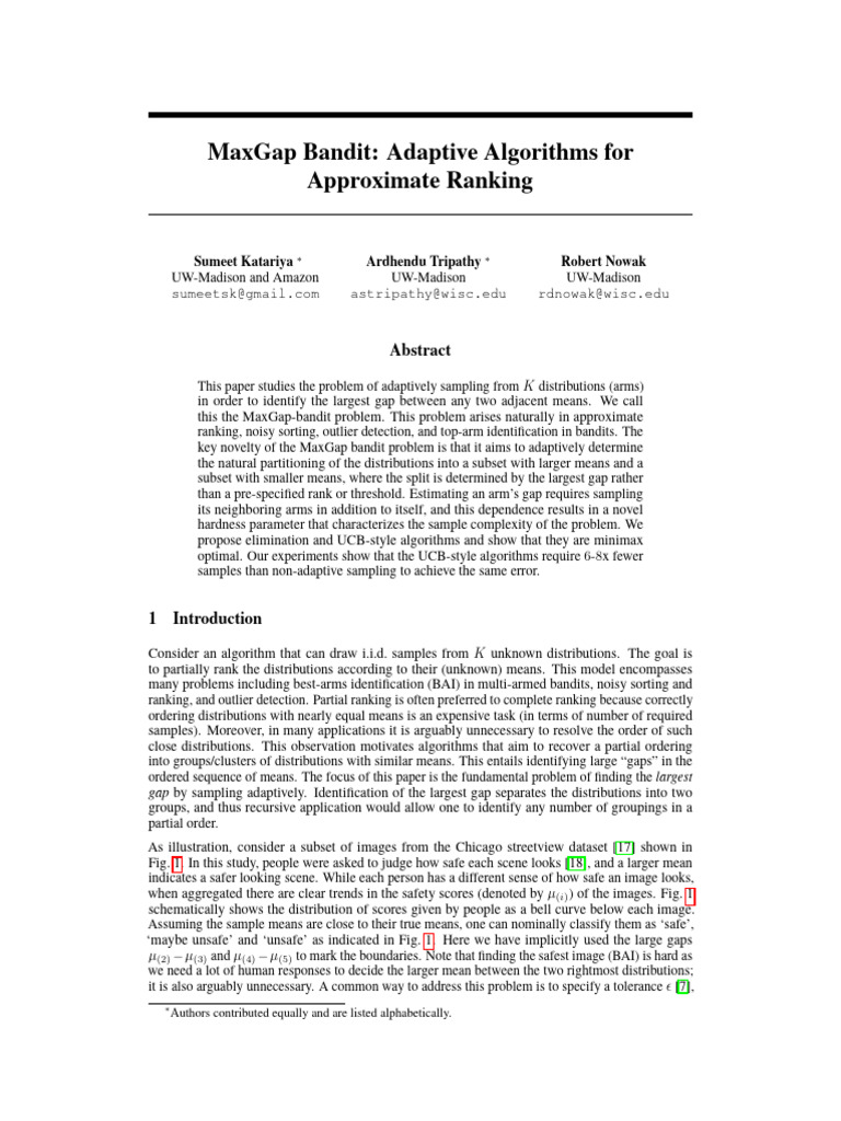 991 Maxgap Bandit Adaptive Algorit | PDF | Sampling (Statistics ...