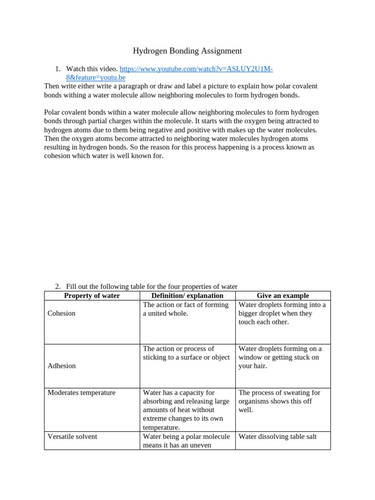 Understanding Hydrogen Bonds in Water | PDF | Water | Chemical Polarity