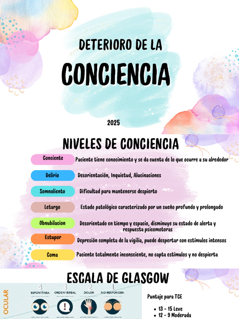 Deterioro de la Conciencia y Diagnóstico | PDF | Coma | Enfermedades y ...