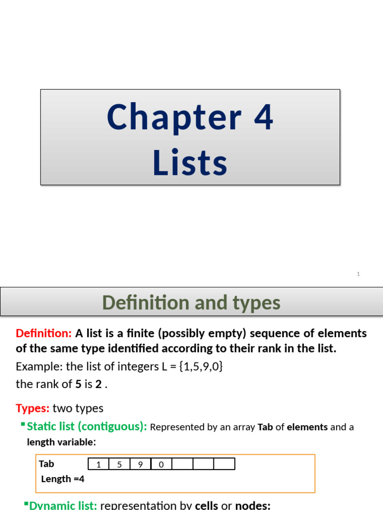 Chapitre 4 - Linked Lists | PDF | Computer Data | Computer Science