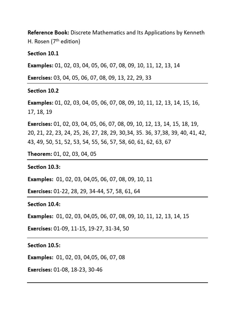 Discrete Math Exercises and Examples | PDF