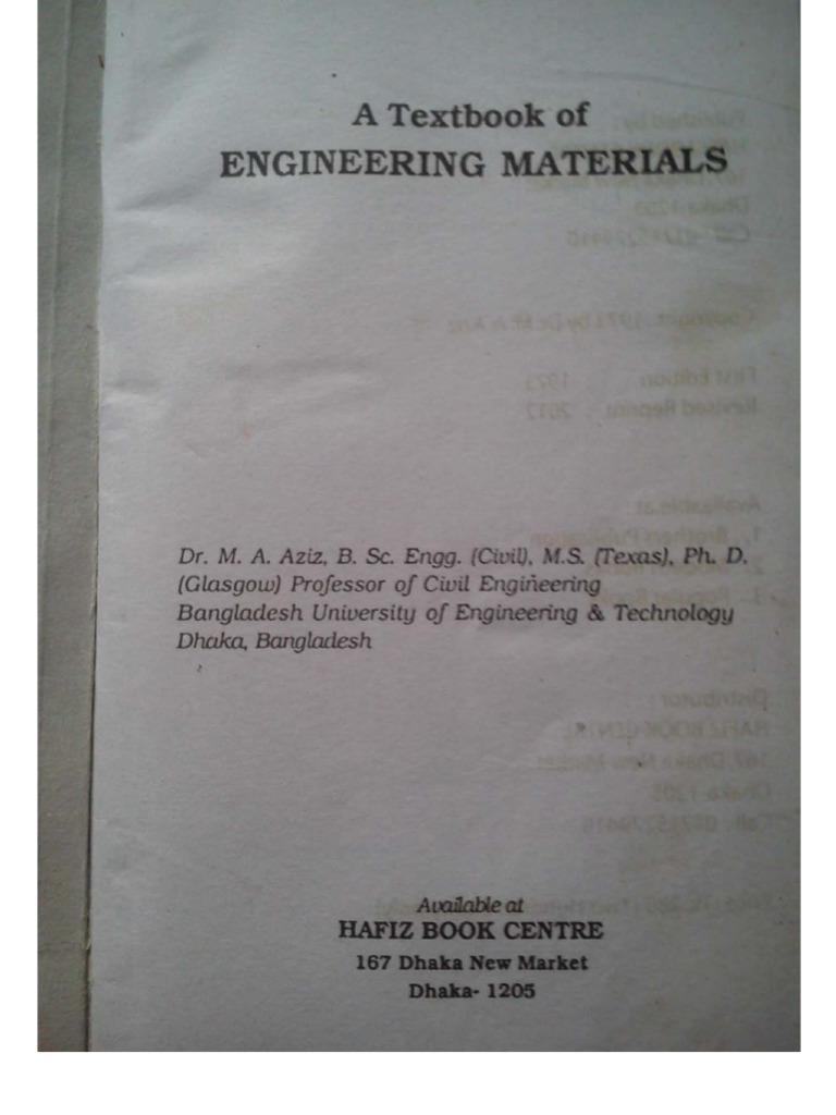 Engeneering Material by M A Aziz 1 | PDF