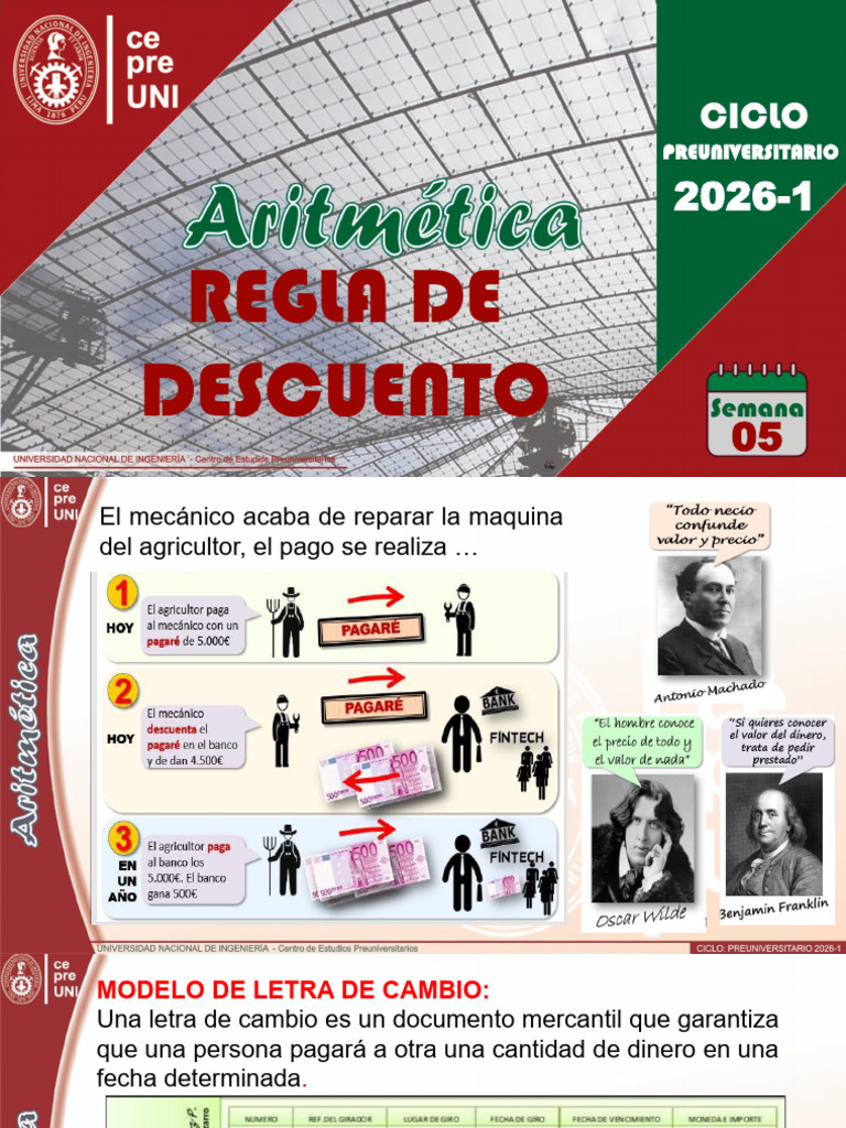 Reglas y Aplicaciones del Descuento en Letras | PDF | Pagaré | Pagos