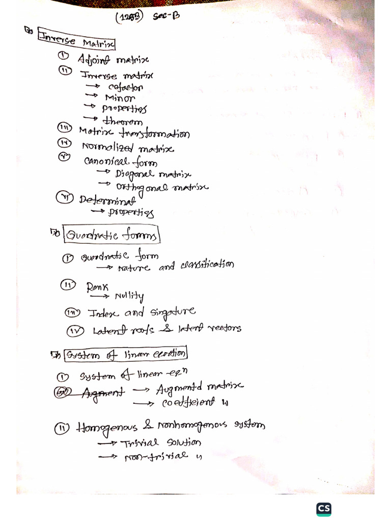 Matrix Algebra in Statistics (1253) Sec-B Presented by Sharif 22 | PDF